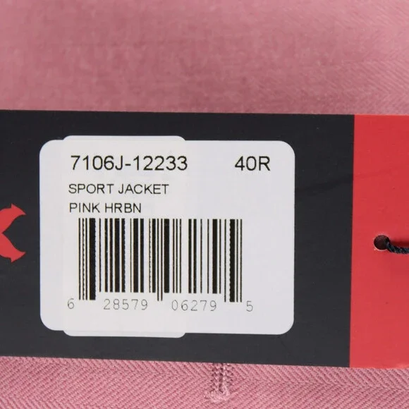 Cardinal of Canada NWT Wool / Silk Sport Coat Size 40R US In Pink Herringbone